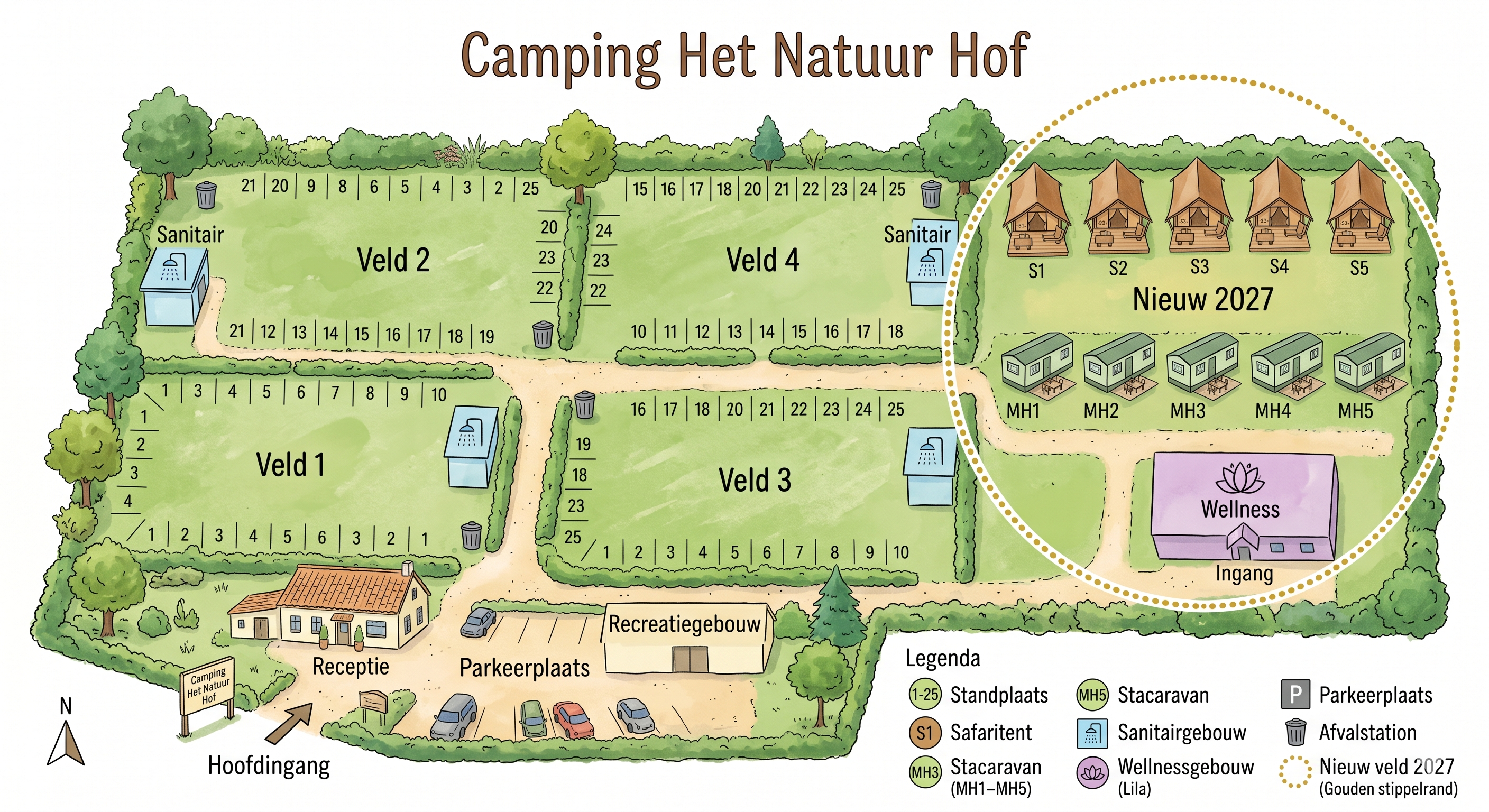 Plattegrond Camping Het Natuur Hof